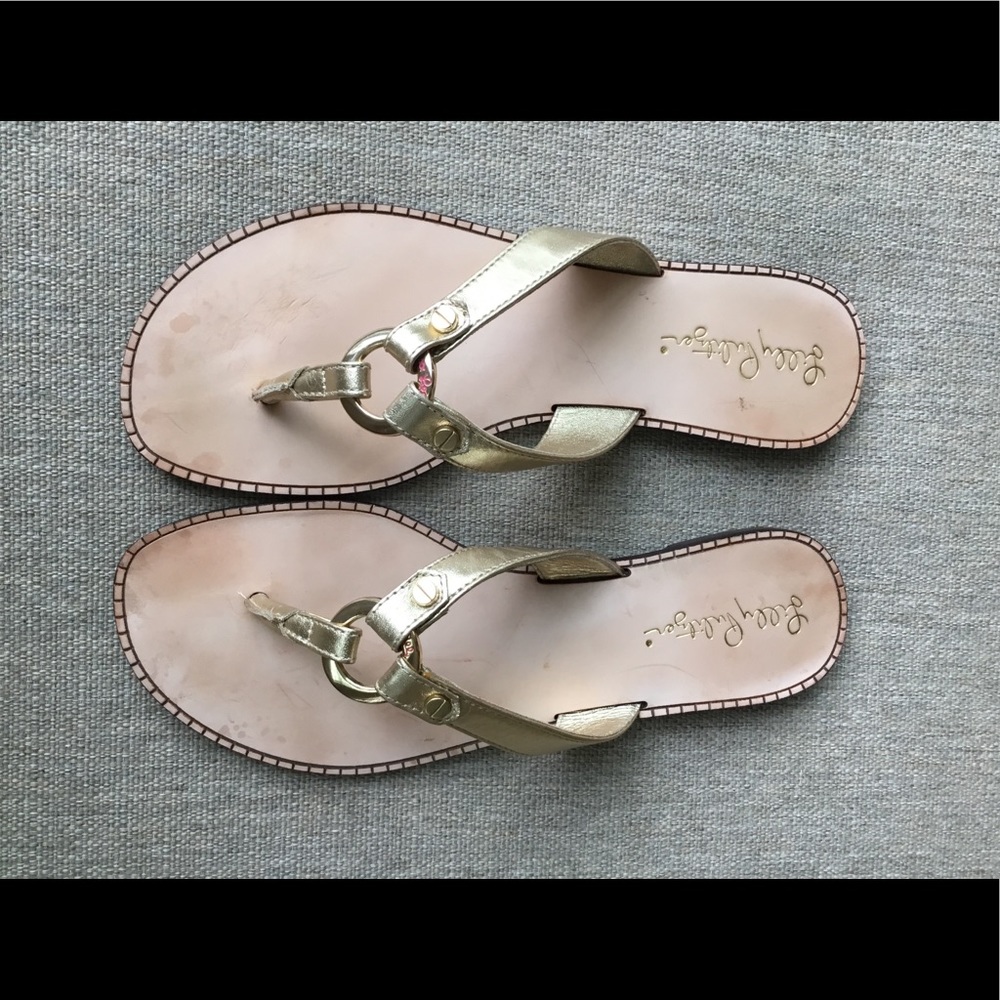 Lilly Pulitzer gold Phipps sandal size 6.5